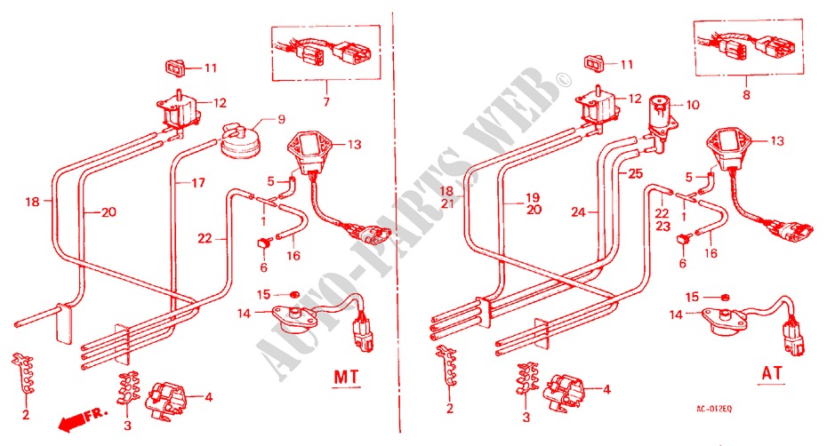CONTROL BOX TUBING (E,F,G,S,W)(PGM FI) for Honda ACCORD EX-2.0I 3 Doors 5 speed manual 1986