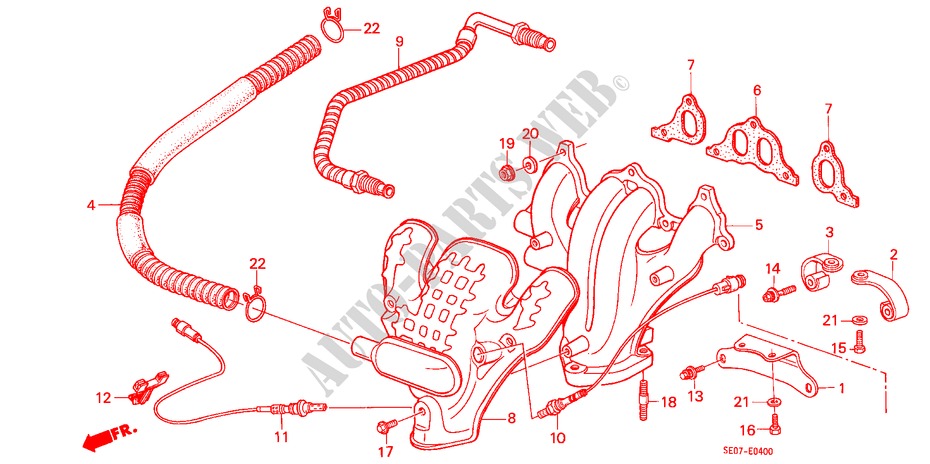 EXHAUST MANIFOLD (1) for Honda ACCORD EX-2.0I 3 Doors 4 speed automatic 1986