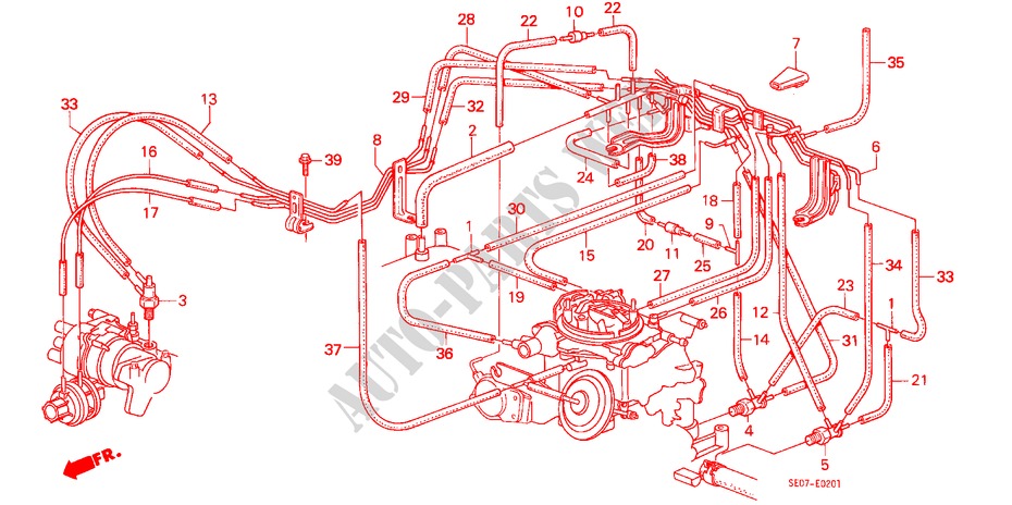 INSTALL PIPE/TUBING (E,F,G,W) for Honda ACCORD EX 3 Doors 5 speed manual 1986