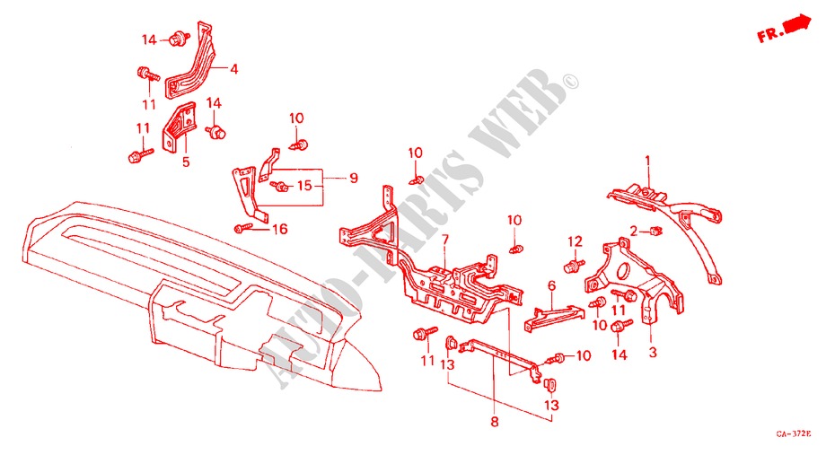 INSTRUMENT STAYS (RH) for Honda ACCORD EX-2.0I 4 Doors 5 speed manual 1986