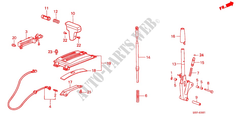SELECT LEVER (AT)(LH) for Honda ACCORD EX-2.0I 3 Doors 4 speed automatic 1986