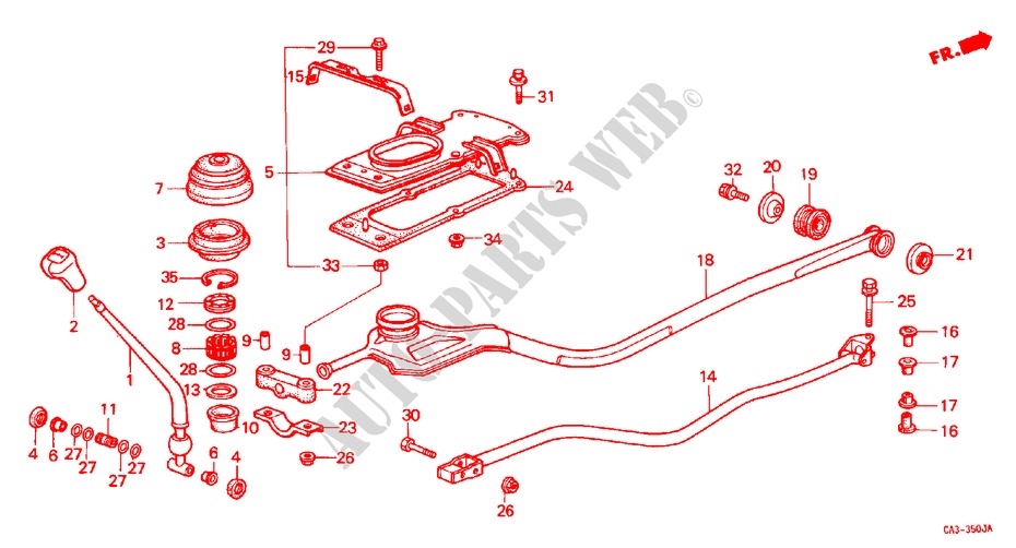 SHIFT LEVER (MT) for Honda ACCORD EX 3 Doors 5 speed manual 1986