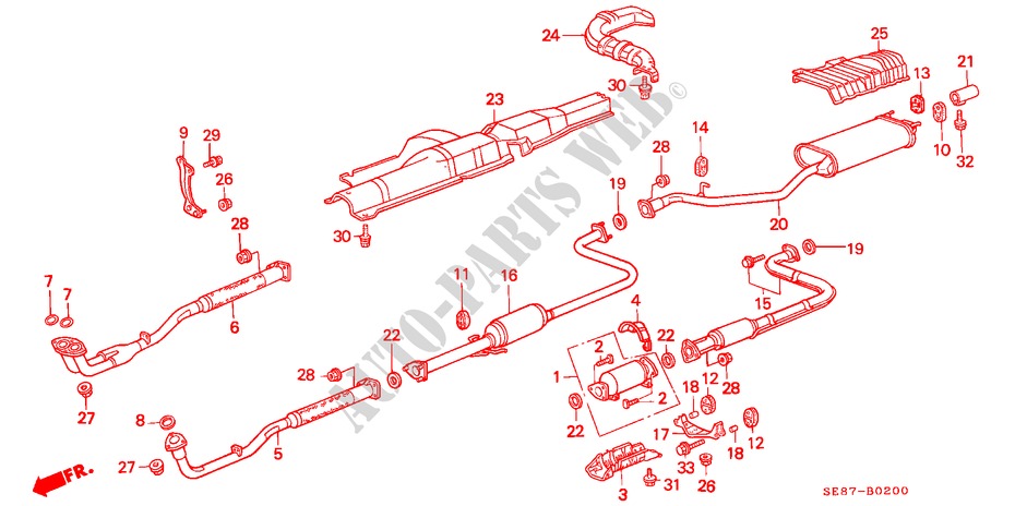 EXHAUST PIPE for Honda ACCORD EX-2.0I 3 Doors 4 speed automatic 1989