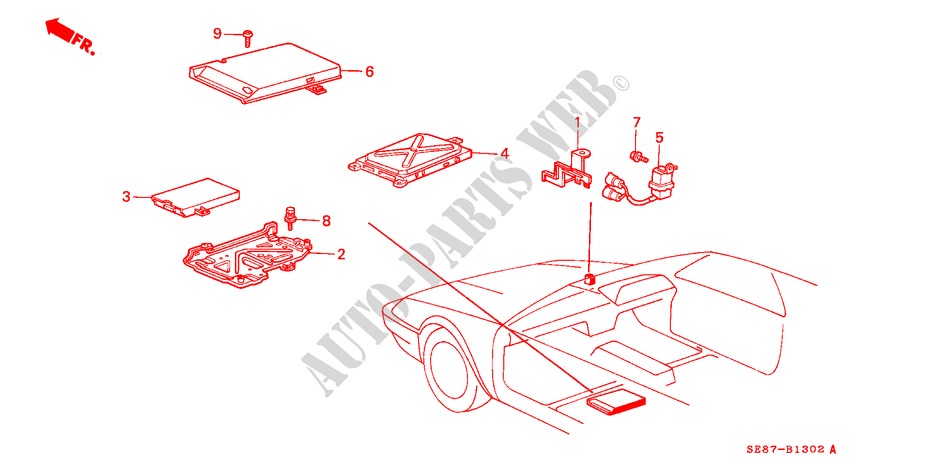 RELAY/CONTROL UNIT (2) for Honda ACCORD EX-2.0I 4 Doors 5 speed manual 1989