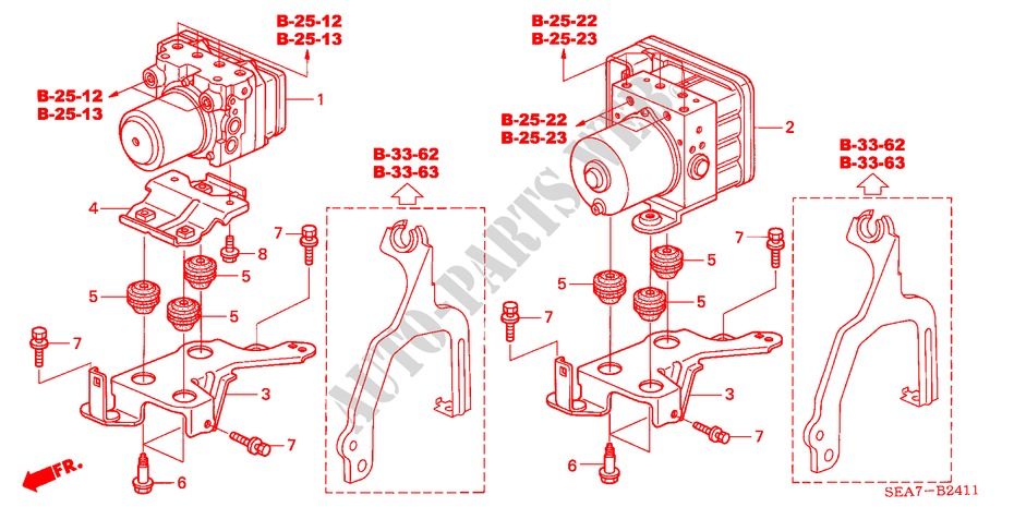 ABS MODULATOR/ VSA MODULATOR (DIESEL) for Honda ACCORD 2.2 SPORT 4 Doors 5 speed manual 2005