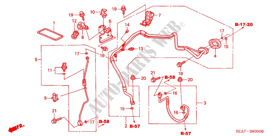 AIR CONDITIONER(HOSE/PIPE )(LH) for Honda ACCORD 2.0 COMFORT 4 Doors 5 speed manual 2003