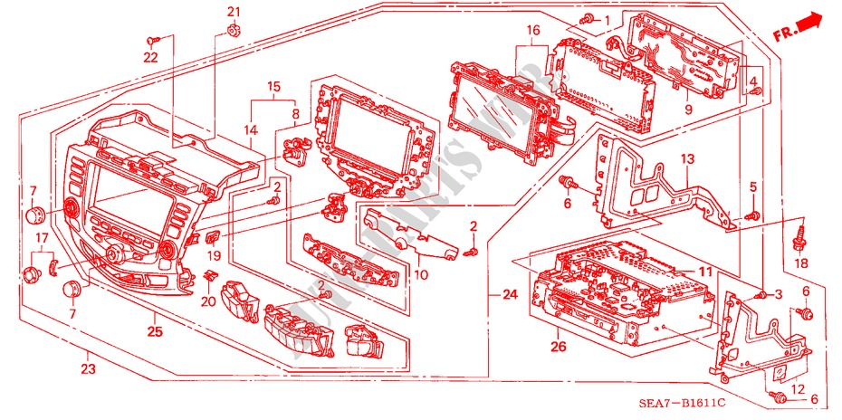 CENTER MODULE (NAVI) for Honda ACCORD 2.2 SPORT 4 Doors 5 speed manual 2004