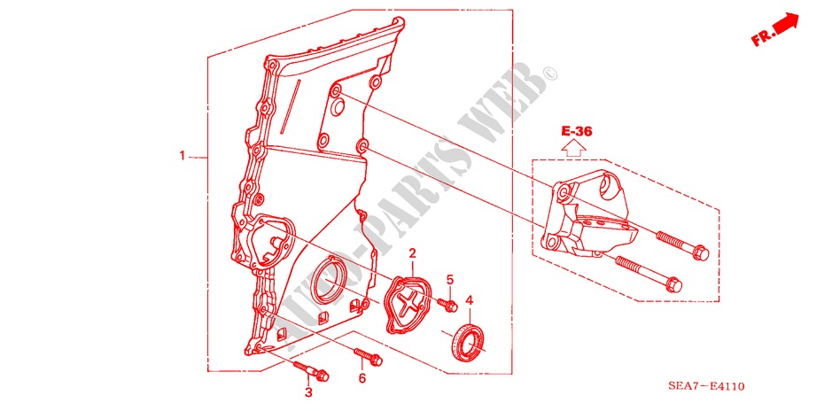 CHAIN CASE (DIESEL) ( '05 ) for Honda ACCORD 2.2 SPORT 4 Doors 5 speed manual 2005
