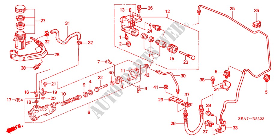 CLUTCH MASTER CYLINDER (DIESEL) (RH) for Honda ACCORD 2.2 SPORT 4 Doors 5 speed manual 2004