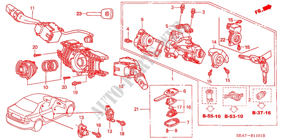 COMBINATION SWITCH (RH) for Honda ACCORD 2.2 SPORT 4 Doors 5 speed manual 2004