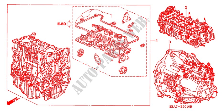 ENGINE ASSY./TRANSMISSION  ASSY. (DIESEL) for Honda ACCORD 2.2 SPORT 4 Doors 5 speed manual 2004