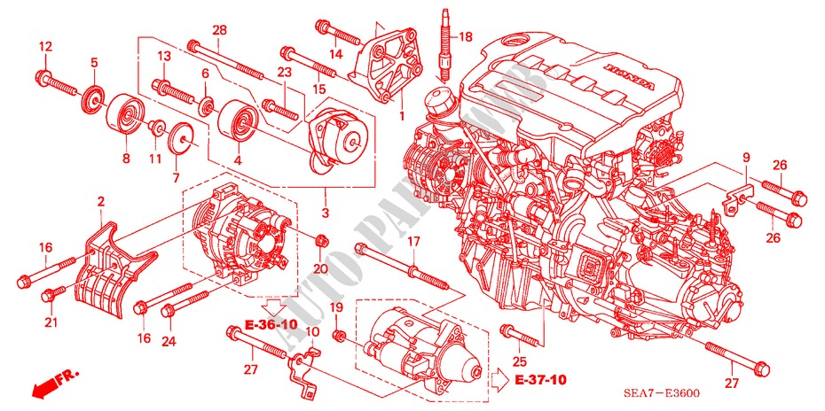 ENGINE MOUNTING BRACKET (DIESEL) for Honda ACCORD 2.2 SPORT 4 Doors 5 speed manual 2004