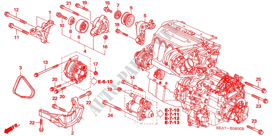 ENGINE MOUNTING BRACKET for Honda ACCORD 2.4 TYPE S 4 Doors 6 speed manual 2003