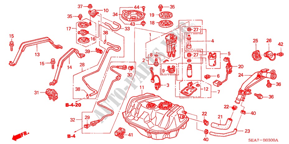 FUEL TANK (1) for Honda ACCORD 2.4 TYPE S 4 Doors 6 speed manual 2003