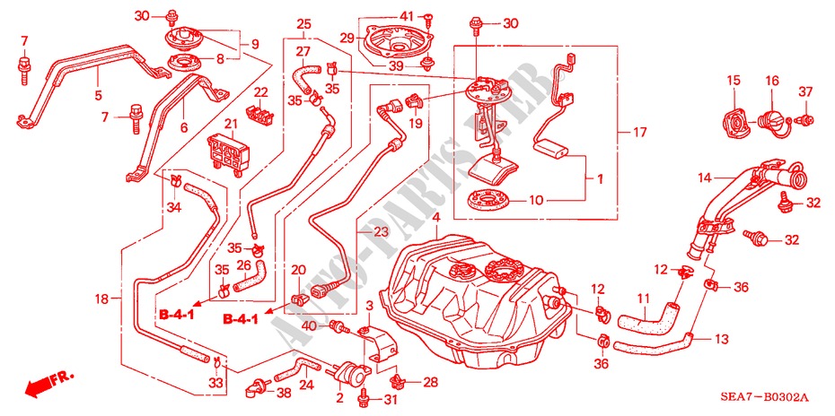 FUEL TANK (3) for Honda ACCORD 2.2 SPORT 4 Doors 5 speed manual 2004