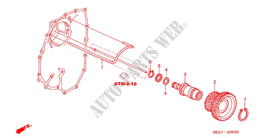 IDLE SHAFT for Honda ACCORD 2.0 SPORT 4 Doors 5 speed automatic 2003