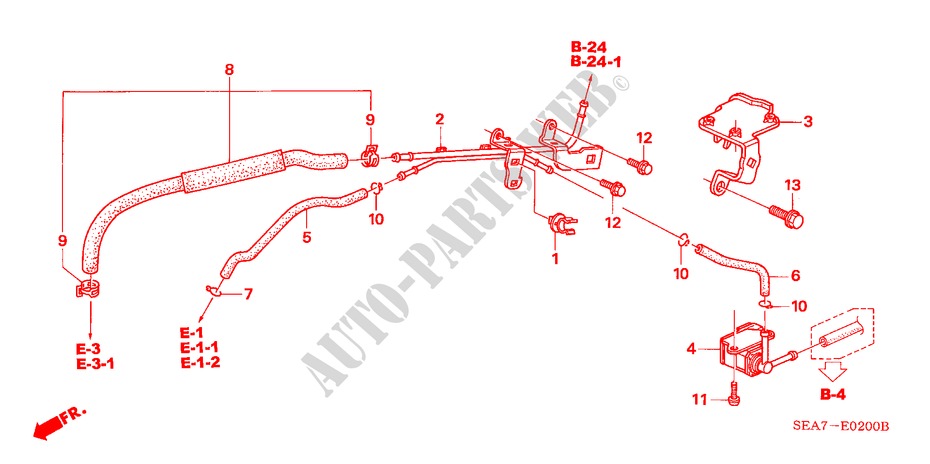 INSTALL PIPE/TUBING for Honda ACCORD 2.4 TYPE S 4 Doors 6 speed manual 2003