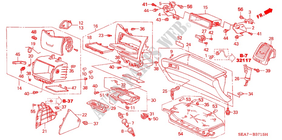 INSTRUMENT PANEL GARNISH (PASSENGER SIDE) (LH) for Honda ACCORD 2.0 COMFORT 4 Doors 5 speed manual 2003