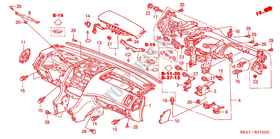 INSTRUMENT PANEL (LH) for Honda ACCORD 2.2 SPORT 4 Doors 5 speed manual 2005