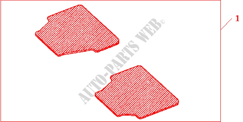 REAR RUBBER MATS for Honda ACCORD 2.4 TYPE S 4 Doors 6 speed manual 2003
