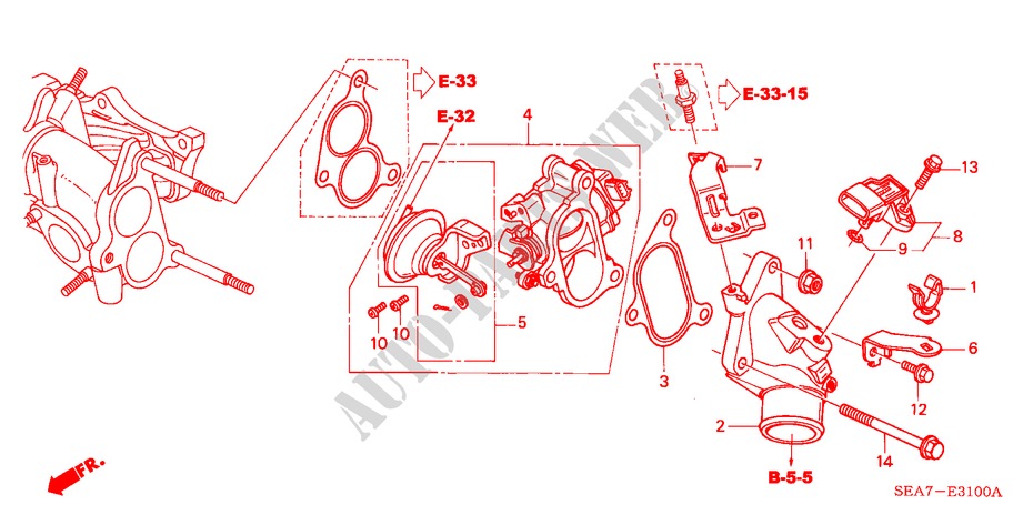 SWIRL CONTROL VALVE (DIESEL) ( '05) for Honda ACCORD 2.2 EXECUTIVE 4 Doors 5 speed manual 2004