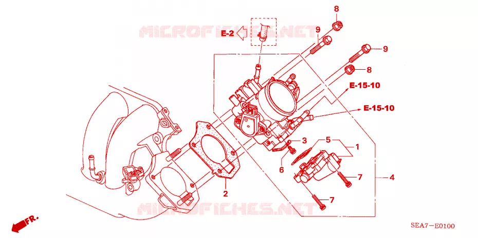 THROTTLE BODY (2.0L) (-'05) Honda  ACCORD 2005 2.0 SPORT 5 speed manual 