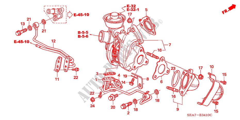 TURBOCHARGER (DIESEL) for Honda ACCORD 2.2 SPORT 4 Doors 5 speed manual 2005