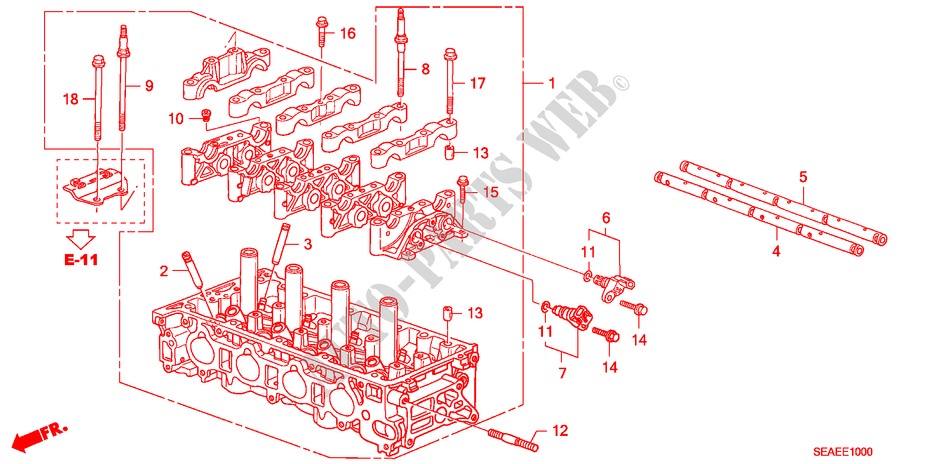 CYLINDER HEAD for Honda ACCORD 2.0 TYPE S 4 Doors 5 speed automatic 2007