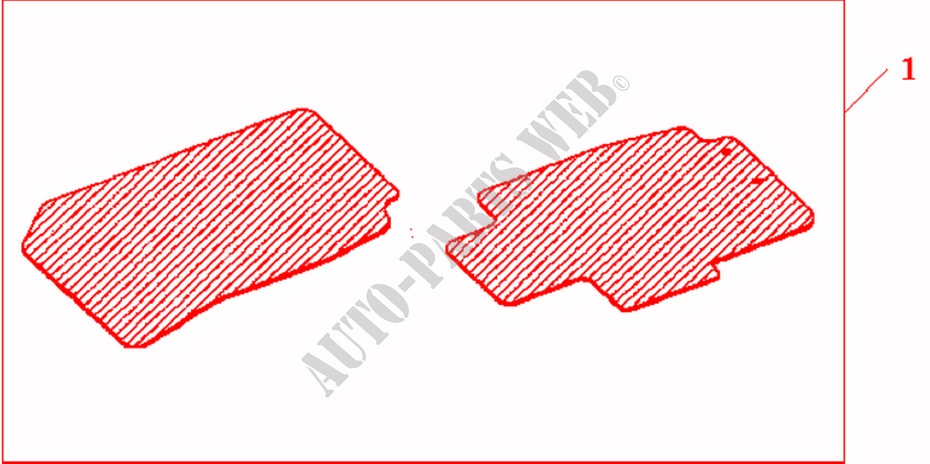 FRONT RUBBER MAT RHD for Honda ACCORD 2.0 TYPE S 4 Doors 5 speed automatic 2007