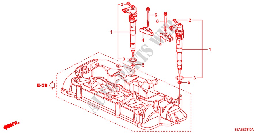 INJECTOR (DIESEL) for Honda ACCORD 2.2 SPORT SE 4 Doors 6 speed manual 2008