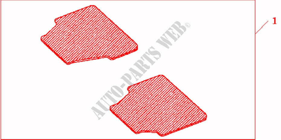 REAR RUBBER MATS for Honda ACCORD 2.0 TYPE S 4 Doors 5 speed automatic 2007