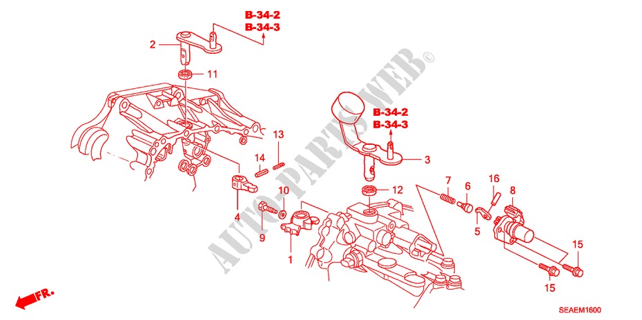 SHIFT ARM (DIESEL) for Honda ACCORD 2.2 SPORT SE 4 Doors 6 speed manual 2008