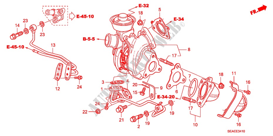 TURBOCHARGER (DIESEL) for Honda ACCORD 2.2 SPORT 4 Doors 6 speed manual 2008