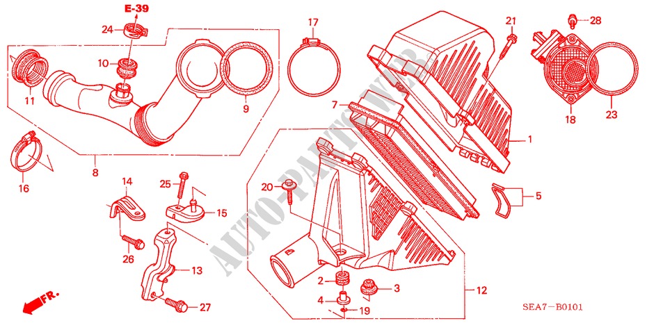 AIR CLEANER (DIESEL) for Honda ACCORD TOURER 2.2 EXECUTIVE 5 Doors 5 speed manual 2004