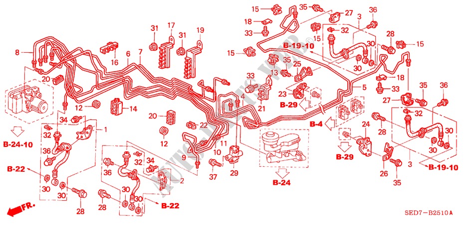 BRAKE LINES (ABS) (LH) for Honda ACCORD TOURER 2.0 COMFORT 5 Doors 5 speed manual 2003