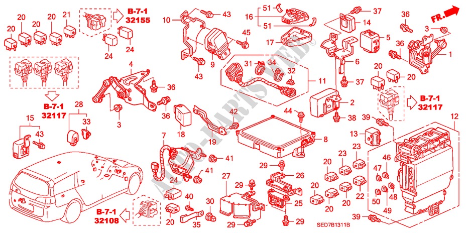 CONTROL UNIT (CABIN) (RH) for Honda ACCORD TOURER 2.4 TYPE S 5 Doors 6 speed manual 2003