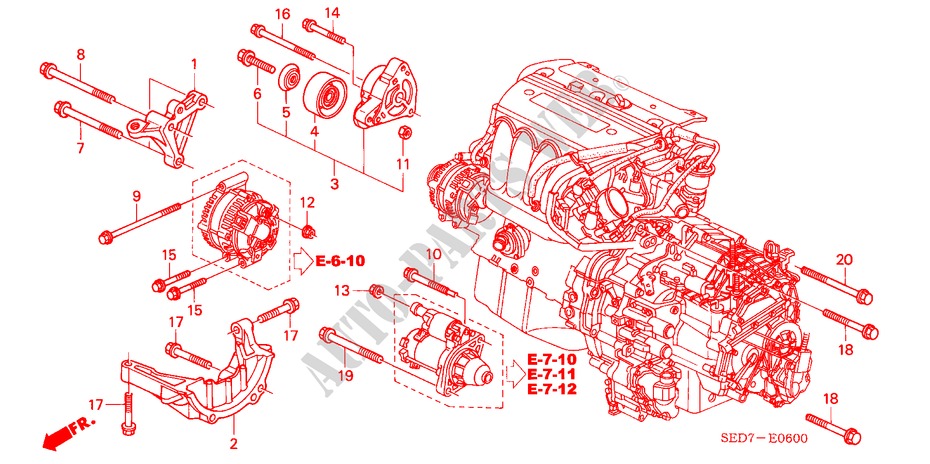ENGINE MOUNTING BRACKET for Honda ACCORD TOURER 2.0 EXECUTIVE 5 Doors 5 speed manual 2003