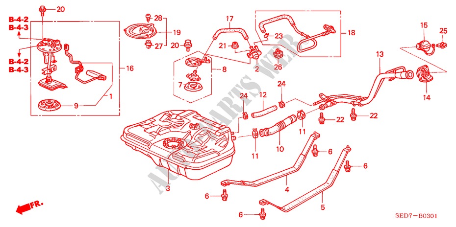 FUEL TANK (DIESEL) for Honda ACCORD TOURER 2.2 EXECUTIVE 5 Doors 5 speed manual 2004
