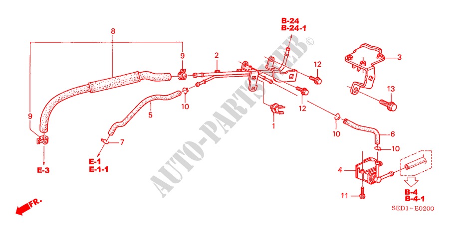 INSTALL PIPE/TUBING for Honda ACCORD TOURER 2.4 EXECUTIVE 5 Doors 5 speed automatic 2003