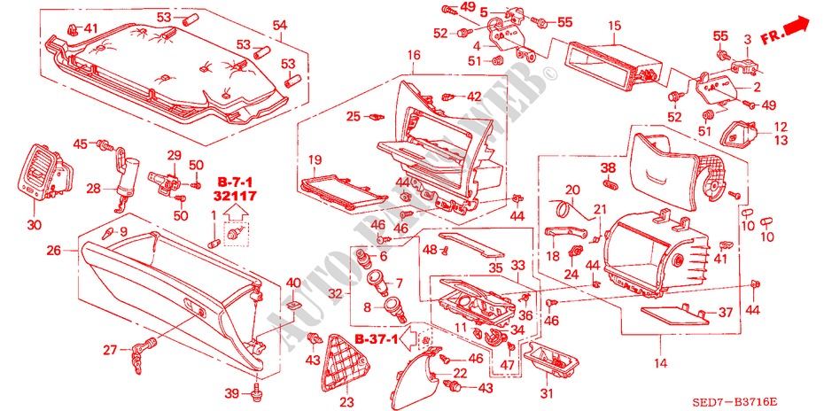 INSTRUMENT PANEL GARNISH (PASSENGER SIDE) (RH) for Honda ACCORD TOURER 2.0 EXECUTIVE 5 Doors 5 speed manual 2003