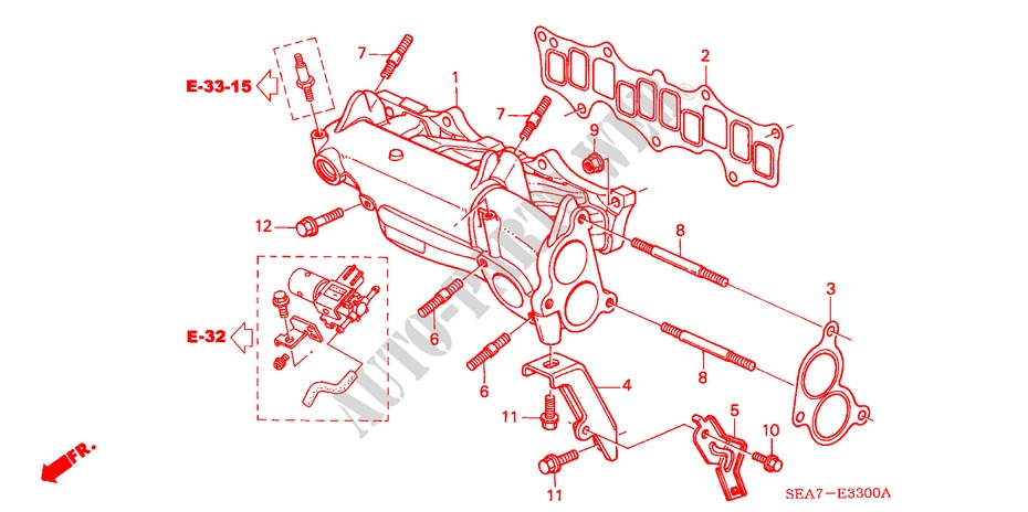 INTAKE MANIFOLD (DIESEL) for Honda ACCORD TOURER 2.2 EXECUTIVE 5 Doors 5 speed manual 2004