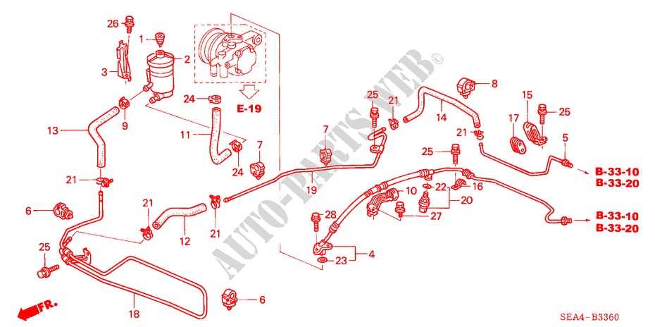 P.S. LINES (LH) for Honda ACCORD TOURER 2.4 EXECUTIVE 5 Doors 6 speed manual 2004