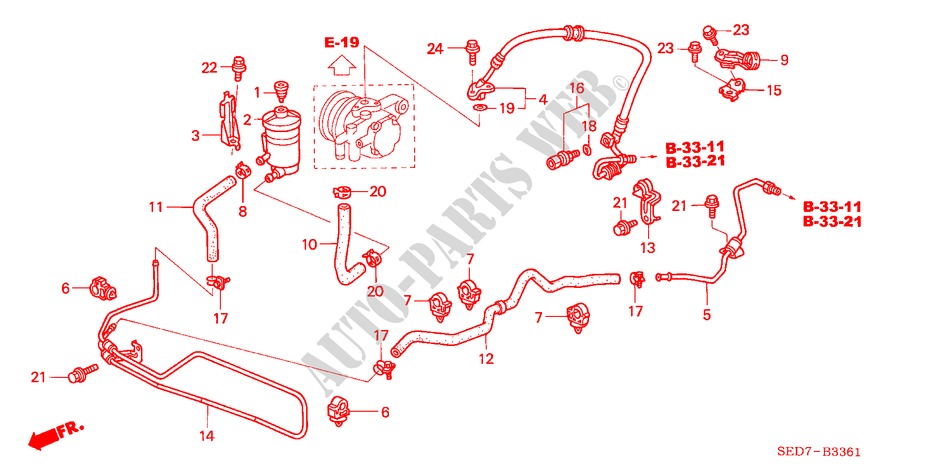 P.S. LINES (RH) for Honda ACCORD TOURER 2.0 EXECUTIVE 5 Doors 5 speed manual 2004