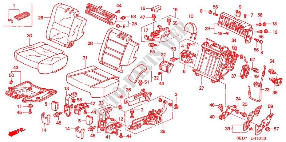 REAR SEAT(L.) for Honda ACCORD TOURER 2.0 COMFORT 5 Doors 5 speed manual 2003