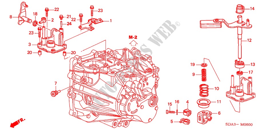 SHIFT ARM (2.0L)(5MT) for Honda ACCORD TOURER 2.0 COMFORT 5 Doors 5 speed manual 2003