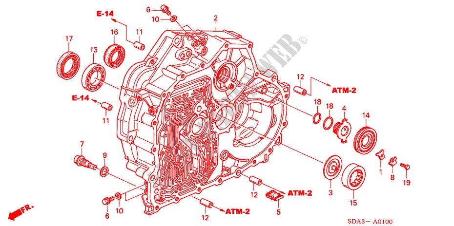 TORQUE CONVERTER CASE for Honda ACCORD TOURER 2.0 COMFORT 5 Doors 5 speed automatic 2003