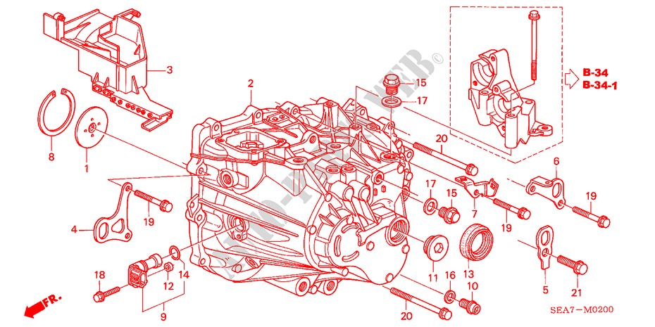 TRANSMISSION CASE for Honda ACCORD TOURER 2.0 EXECUTIVE 5 Doors 5 speed manual 2003