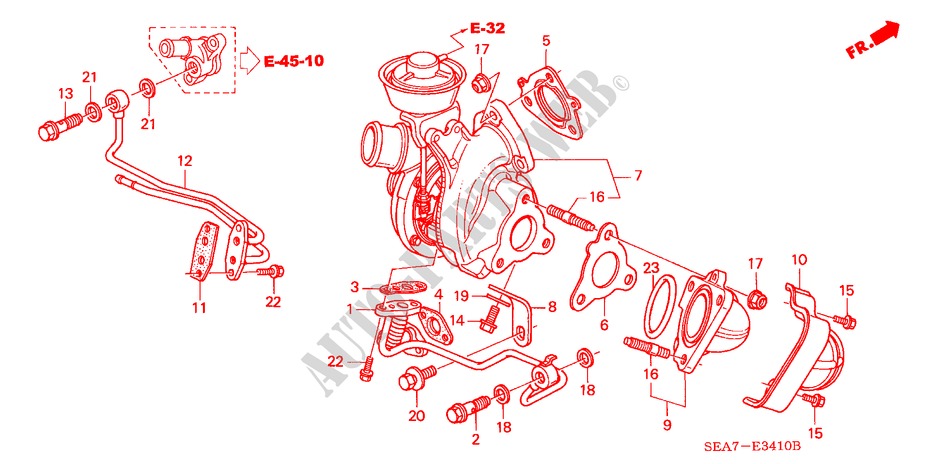 TURBOCHARGER (DIESEL) for Honda ACCORD TOURER 2.2 EXECUTIVE 5 Doors 5 speed manual 2004