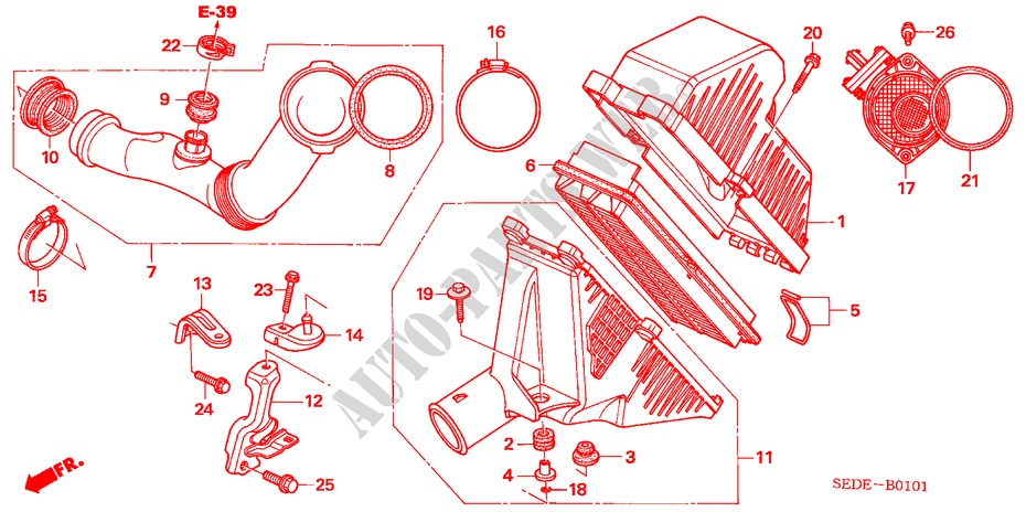 AIR CLEANER (DIESEL) for Honda ACCORD TOURER 2.2 EXECUTIVE 5 Doors 6 speed manual 2007