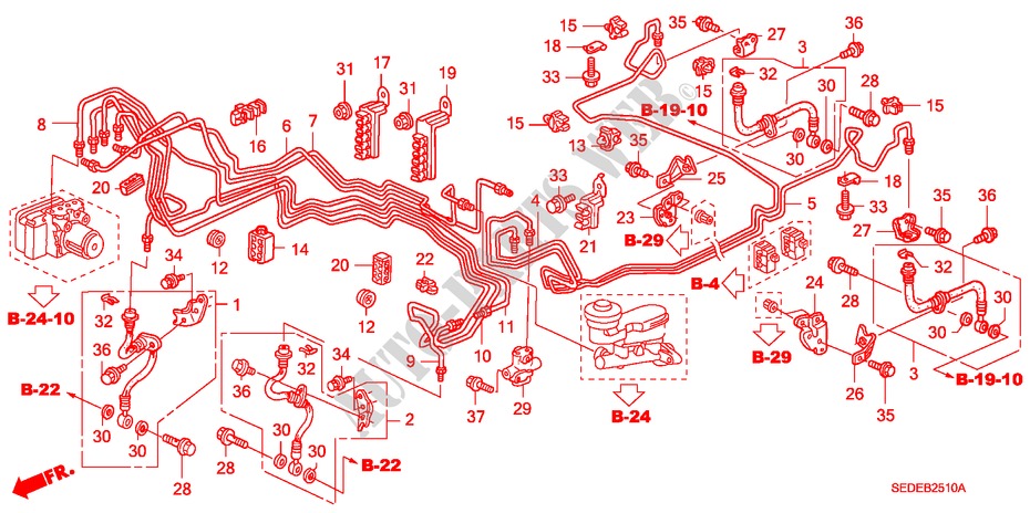 BRAKE LINES (ABS) (LH) for Honda ACCORD TOURER 2.0 COMFORT 5 Doors 5 speed manual 2007